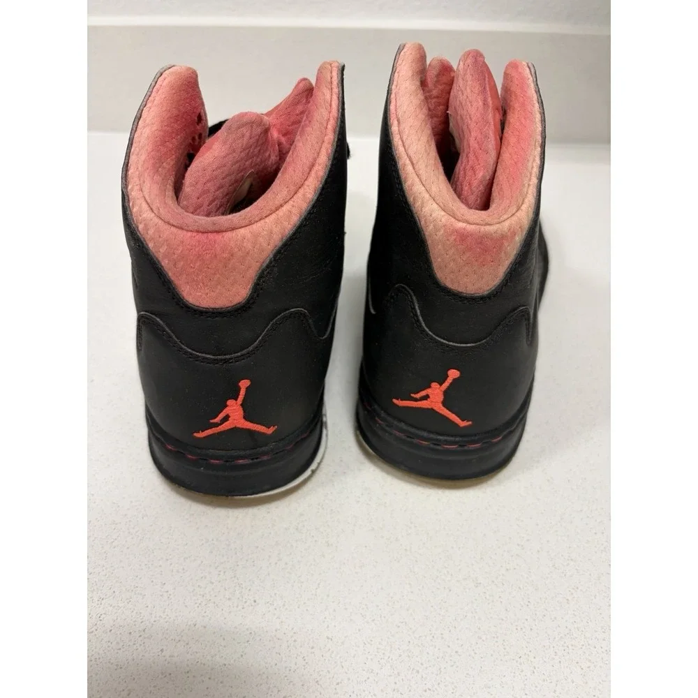 Size 10 Air Jordan Prime 5 Black/Infrared Pre Owned 429489 018 Sneakers Shoes